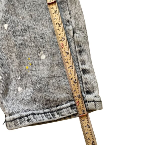 Create 2MRW Denim Paint Straight Leg Jeans Men's Size 34X32 Gray Distressed - Picture 10 of 12